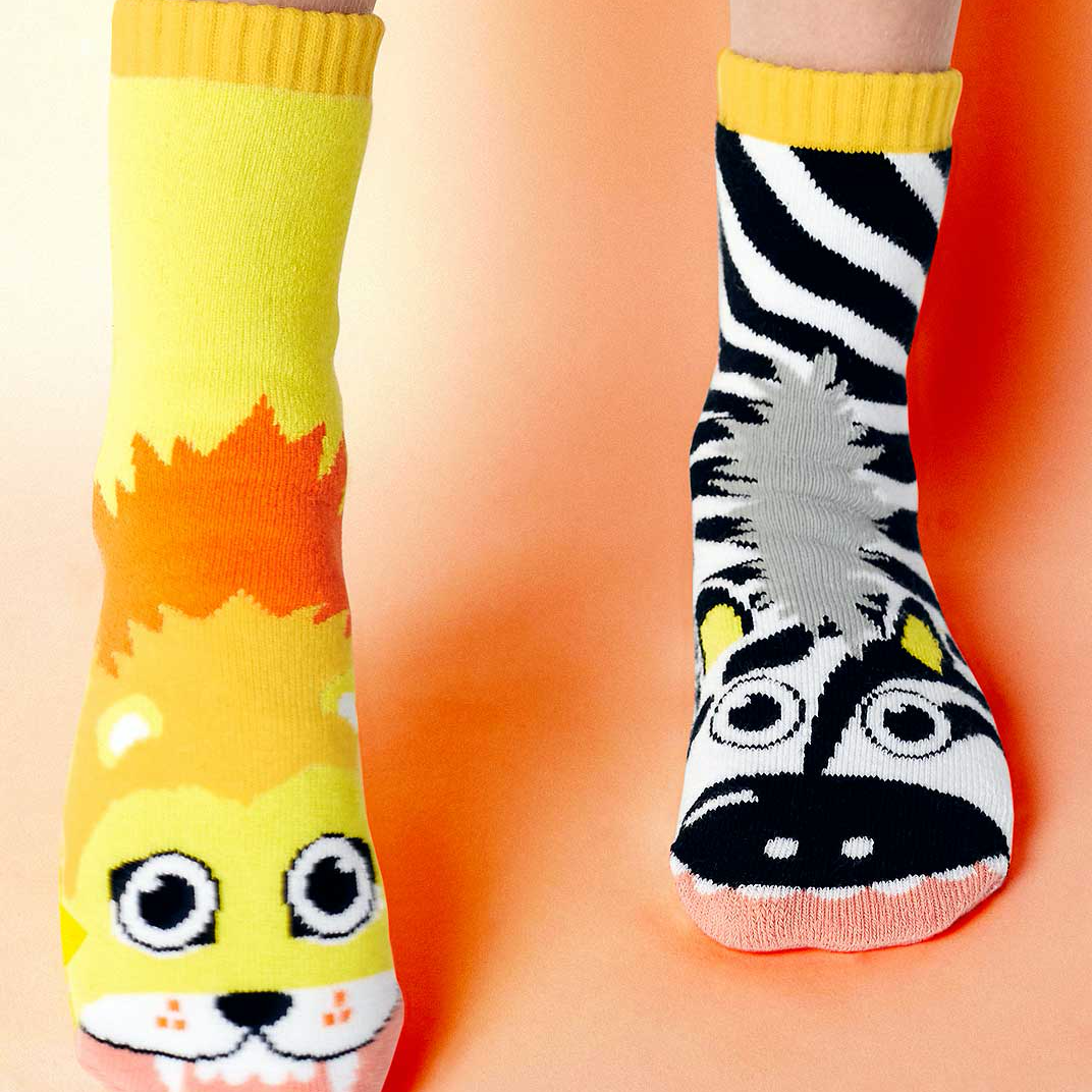 lion + zebra socks 1-3Y