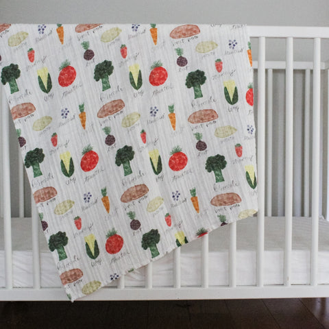 vegetables from the farm - crib blanket