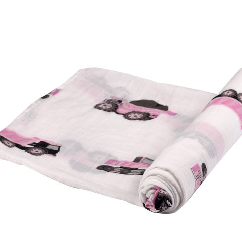 pink digger - swaddle