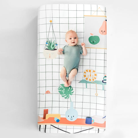 baby's room - cotton sateen crib sheet