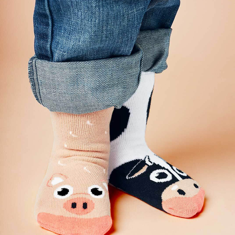 cow + pig socks