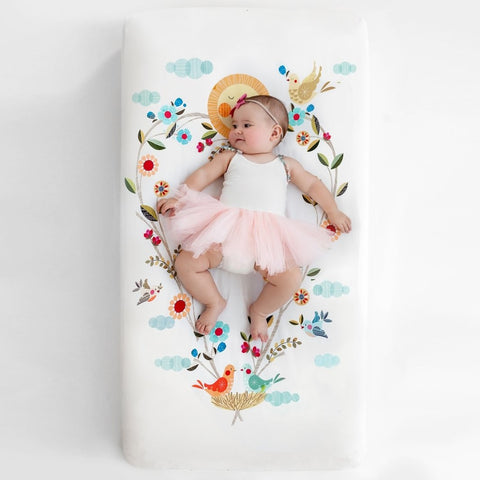 love blooms - cotton sateen crib sheet