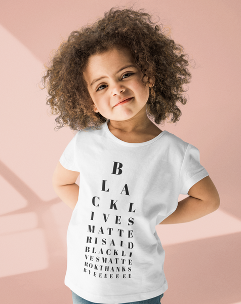 black lives matter snellen chart - kid's tee