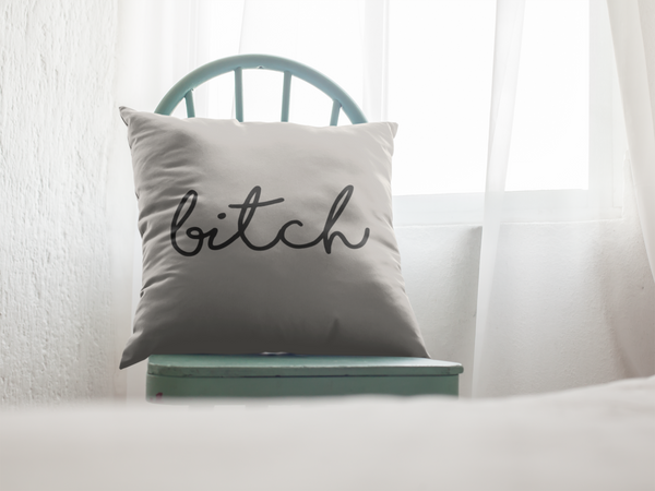 mix n' match throw pillow cover - bitch