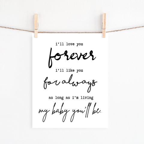 love you forever - print