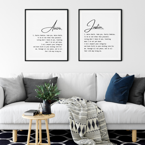 wedding vows - custom prints