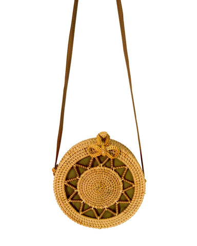 woven sun circle crossbody