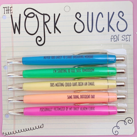 work sucks pen set