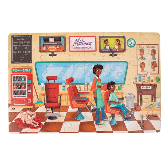 a day at the barbershop puzzle - 48 pc.