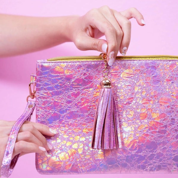 holographic wristlet pouch