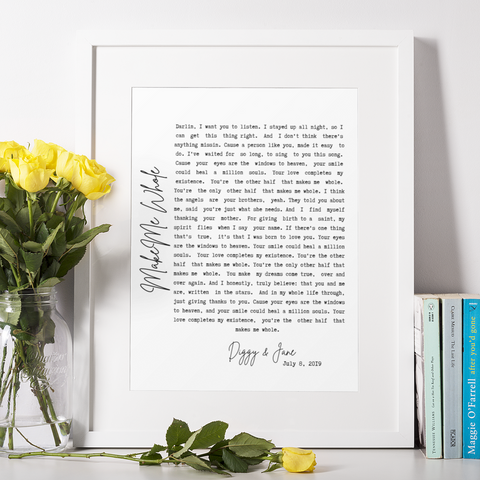 wedding song - custom print