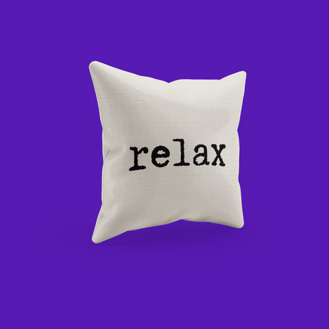 mix n' match throw pillow cover - relax (typewriter)